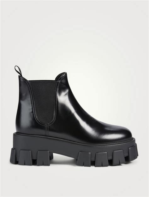 prada chelsea boots women's|women prada boots with pouch.